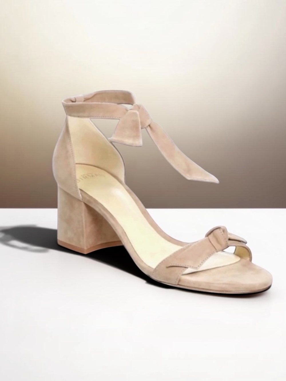 ALEXANDRE BIRMAN Clarita Block
60 Bow Tie Heel Sandal Nude Size EU 37 US 7